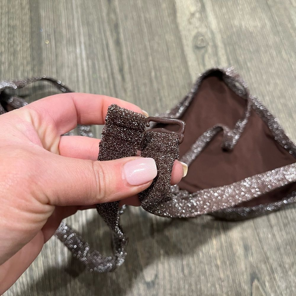 NWT Skims Gliter Swim Triangle Bikini Top Adjustable Straps Lined Cocoa Size 4X - Picture 5 of 5